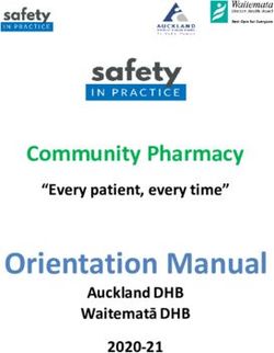 Orientation Manual Community Pharmacy - "Every patient, every time" Auckland DHB Waitematā DHB - Safety In Practice