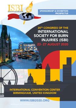 INTERNATIONAL SOCIETY FOR BURN INJURIES (ISBI) 23 - 27 AUGUST 2020 - WWW.ISBI2020.ORG - 20th Congress of the ...