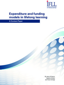 EXPENDITURE AND FUNDING MODELS IN LIFELONG LEARNING - A CONTEXT PAPER - BY JENNY WILLIAMS, STEPHEN MCNAIR AND FIONA ALDRIDGE