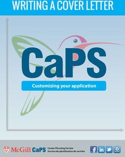 WRITING A COVER LETTER - CUSTOMIZING YOUR APPLICATION - CAREER PLANNING SERVICE SERVICE DE PLANI CATION DE CARRIÈRE - MCGILL UNIVERSITY