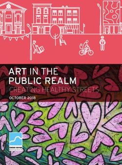 ART IN THE PUBLIC REALM - CREATING HEALTHY STREETS OCTOBER 2018 - Cross River Partnership