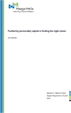 Fuelled by personality capital in finding the right career - Jenni Mentilä - Bachelor's / Master's Thesis Degree Programme in Tourism 2020 - Theseus