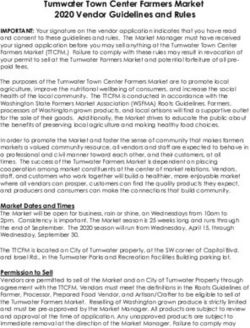 Tumwater Town Center Farmers Market 2020 Vendor Guidelines and Rules