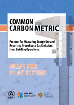 Draft for pilot testing - Common Carbon Metric Protocol for measuring Energy Use and reporting Greenhouse Gas Emissions from building operations