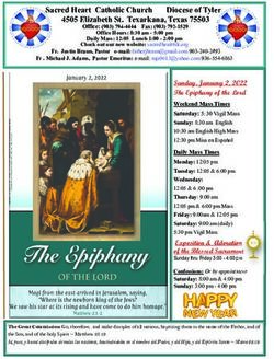 Sacred Heart Catholic Church Diocese of Tyler 4505 Elizabeth St. Texarkana, Texas 75503