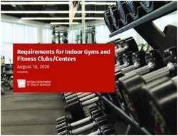 Requirements for Indoor Gyms and Fitness Clubs/Centers - August 10, 2020