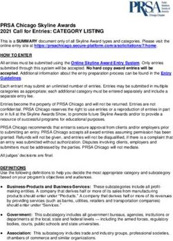 PRSA Chicago Skyline Awards 2021 Call for Entries: CATEGORY LISTING