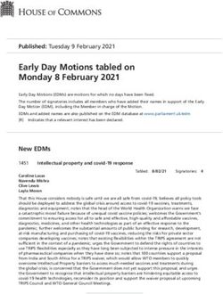 Early Day Motions tabled on Monday 8 February 2021 - Commons business papers
