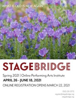 Spring 2021 | Online Performing Arts Institute - APRIL 26 - JUNE 18, 2021 ONLINE REGISTRATION OPENS MARCH 22, 2021
