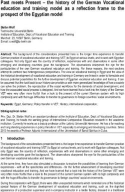 Past meets Present - the history of the German Vocational education and training model as a reflection frame to the prospect of the Egyptian model