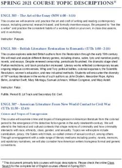 SPRING 2021 COURSE TOPIC DESCRIPTIONS* - ENGL 303 - The Art of the Essay (MW 4:00 - 5:15) - UMBC | English ...