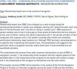 APRIL 15th 2021 - CANADIAN HEALTHCARE NAVIGATION CONFERENCE CONCURRENT SESSION ABSTRACTS - NAVIGATION IN PRACTICE