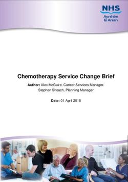 CHEMOTHERAPY SERVICE CHANGE BRIEF - AUTHOR: ALEX MCGUIRE, CANCER SERVICES MANAGER.