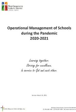 Operational Management of Schools during the Pandemic 2020-2021