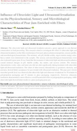 Influence of Ultraviolet Light and Ultrasound Irradiation on the Physicochemical, Sensory and Microbiological Characteristics of Pear Jam Enriched ...