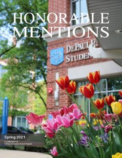 HONORABLE MENTIONS - SPRING 2021 A COLLABORATION BY DEPAUL UNIVERSITY'S HONORS PROGRAM - DEPAUL UNIVERSITY ACADEMICS
