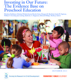 Investing in Our Future: The Evidence Base on Preschool Education