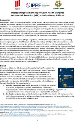 Incorporating Sexual and Reproductive Health (SRH) into Disaster Risk Reduction (DRR) in Crisis-Affected Pakistan