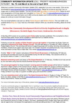 COMMUNITY INFORMATION UPDATE (CIU) - PRIORITY NEIGHBOURHOODS - Warwickshire County ...