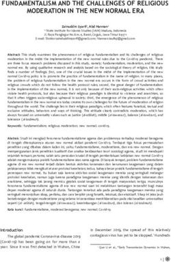 FUNDAMENTALISM AND THE CHALLENGES OF RELIGIOUS MODERATION IN THE NEW NORMAL ERA