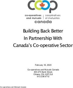 Building Back Better In Partnership With Canada's Co-operative Sector - February 18, 2020 Co-operatives and Mutuals Canada 400-275 Bank Street ...
