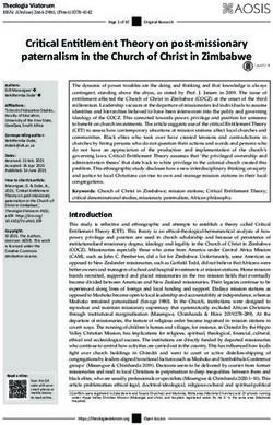 Critical Entitlement Theory on post-missionary paternalism in the Church of Christ in Zimbabwe