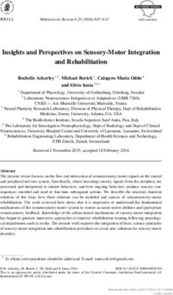 Insights and Perspectives on Sensory-Motor Integration and Rehabilitation - Brill