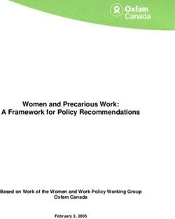 Women and Precarious Work: A Framework for Policy Recommendations - Based on Work of the Women and Work Policy Working Group Oxfam Canada