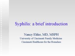 Syphilis: a brief introduction - Nancy Elder, MD, MSPH University of Cincinnati Family Medicine Cincinnati Healthcare for the Homeless