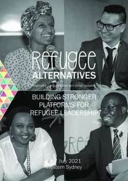BUILDING STRONGER PLATFORMS FOR REFUGEE LEADERSHIP 6 - 7 July 2021 Western Sydney