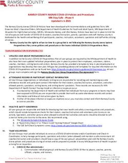 RAMSEY COUNTY ARENAS COVID-19 Policies and Procedures MN Stay Safe - Phase 4 Updated 1-5-2021