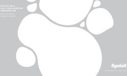 SYNLAIT MILK FULL YEAR INVESTOR PRESENTATION - For the 12 months ended 31 July 2021