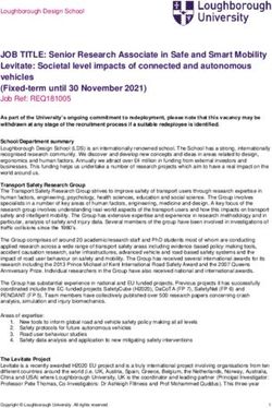 JOB TITLE: Senior Research Associate in Safe and Smart Mobility Levitate: Societal level impacts of connected and autonomous vehicles Fixed-term ...