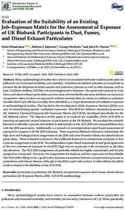 Evaluation of the Suitability of an Existing Job-Exposure Matrix for the Assessment of Exposure of UK Biobank Participants to Dust, Fumes, and ...