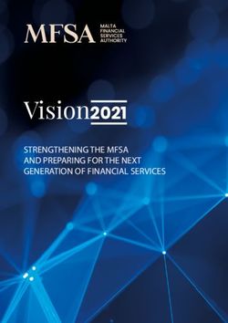 Vision 2021 STRENGTHENING THE MFSA AND PREPARING FOR THE NEXT GENERATION OF FINANCIAL SERVICES