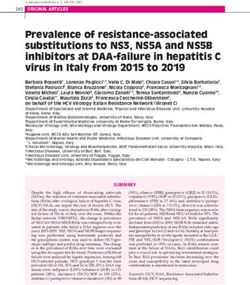 Prevalence of resistance-associated substitutions to NS3, NS5A and NS5B inhibitors at DAA-failure in hepatitis C virus in Italy from 2015 to 2019