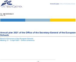 Annual plan 2021 of the Office of the Secretary-General of the European Schools