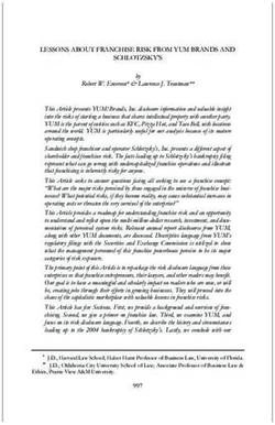 LESSONS ABOUT FRANCHISE RISK FROM YUM BRANDS AND SCHLOTZSKY'S