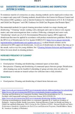 SUGGESTED INTERIM GUIDANCE ON CLEANING AND DISINFECTION (INTERIM 5/14/2020 )