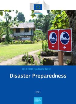Disaster Preparedness - DG ECHO Guidance Note 2021 - European Commission
