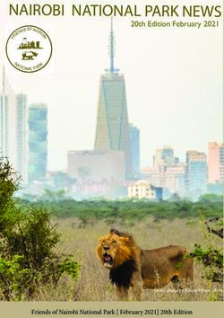 NAIROBI NATIONAL PARK NEWS - 20th Edition February 2021 - Friends of Nairobi National Park February 2021 20th Edition