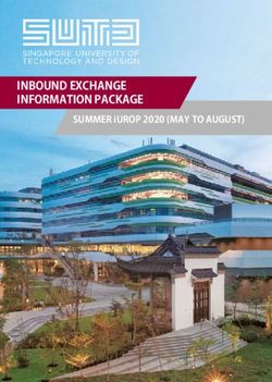 INBOUND EXCHANGE INFORMATION PACKAGE - SUMMER iUROP 2020 (MAY TO AUGUST)