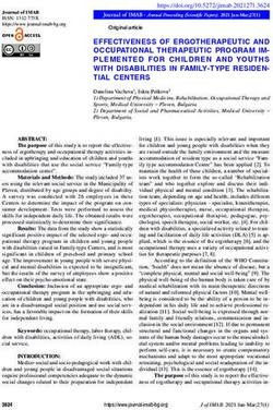 EFFECTIVENESS OF ERGOTHERAPEUTIC AND OCCUPATIONAL THERAPEUTIC PROGRAM IM- PLEMENTED FOR CHILDREN AND YOUTHS WITH DISABILITIES IN FAMILY-TYPE ...