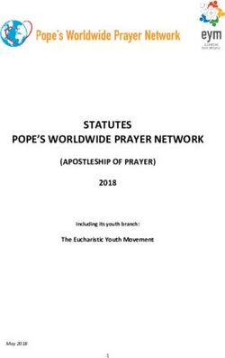 STATUTES POPE'S WORLDWIDE PRAYER NETWORK - (APOSTLESHIP OF PRAYER) 2018 The Eucharistic Youth Movement