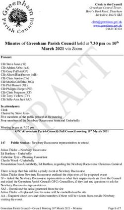 Minutes of Greenham Parish Council held at 7.30 pm on 10th March 2021 via Zoom