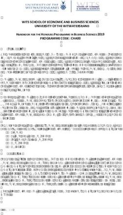 WITS SCHOOL OF ECONOMIC AND BUSINESS SCIENCES UNIVERSITY OF THE WITWATERSRAND - Wits University