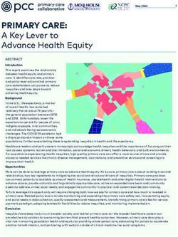 PRIMARY CARE: A Key Lever to Advance Health Equity - Primary Care Collaborative