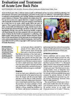 Evaluation and Treatment of Acute Low Back Pain