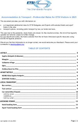 Accommodation & Transport - Preferential Rates for ETSI Visitors in 2021 - Preferential Rates for ETSI ...