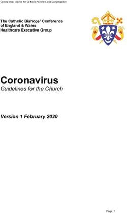 Coronavirus Guidelines for the Church - Version 1 February 2020 - Catholic Bishops Conference